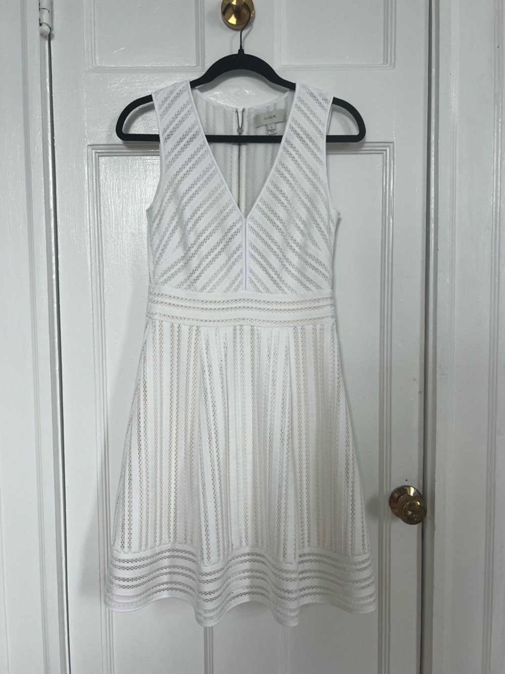 J.Crew | White Sleeveless V-Neck Fit & Flare Dress